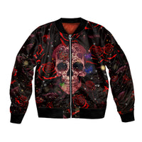 Don't Cry Skull Sleeve Zip Bomber Jacket - Wonder Print Shop