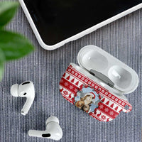 Christmas Santa Bunny Rabbits AirPods Case Red White Tree Snowflake Pattern - Wonder Print Shop