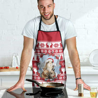 Christmas Santa Bunny Rabbits Apron Red White Tree Snowflake Pattern - Wonder Print Shop