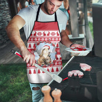 Christmas Santa Bunny Rabbits Apron Red White Tree Snowflake Pattern - Wonder Print Shop