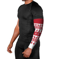 Christmas Santa Bunny Rabbits Arm Sleeves Red White Tree Snowflake Pattern - Wonder Print Shop