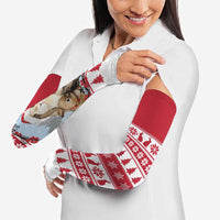 Christmas Santa Bunny Rabbits Arm Sleeves Red White Tree Snowflake Pattern - Wonder Print Shop