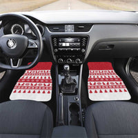 Christmas Santa Bunny Rabbits Car Mats Red White Tree Snowflake Pattern - Wonder Print Shop