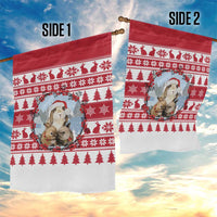 Christmas Santa Bunny Rabbits Garden Flag Red White Tree Snowflake Pattern - Wonder Print Shop