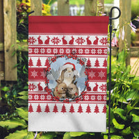 Christmas Santa Bunny Rabbits Garden Flag Red White Tree Snowflake Pattern - Wonder Print Shop