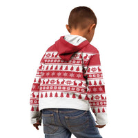 Christmas Santa Bunny Rabbits Kid Hoodie Red White Tree Snowflake Pattern - Wonder Print Shop