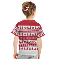 Christmas Santa Bunny Rabbits Kid T Shirt Red White Tree Snowflake Pattern - Wonder Print Shop