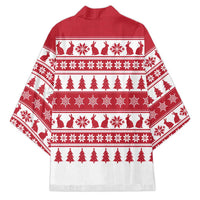 Christmas Santa Bunny Rabbits Kimono Red White Tree Snowflake Pattern - Wonder Print Shop