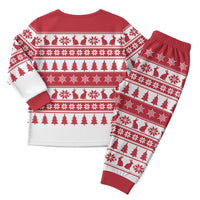 Christmas Santa Bunny Rabbits Christmas Pajama Set Red White Tree Snowflake Pattern - Wonder Print Shop