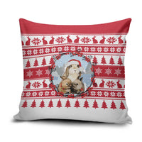 Christmas Santa Bunny Rabbits Pillow Cover Red White Tree Snowflake Pattern - Wonder Print Shop