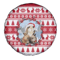 Christmas Santa Bunny Rabbits Spare Tire Cover Red White Tree Snowflake Pattern - Wonder Print Shop