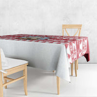 Christmas Santa Bunny Rabbits Tablecloth Red White Tree Snowflake Pattern - Wonder Print Shop