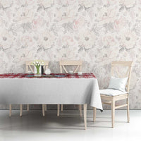 Christmas Santa Bunny Rabbits Tablecloth Red White Tree Snowflake Pattern - Wonder Print Shop