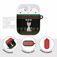 Christmas Cat AirPods Case with Grumpy Cat in Santa Hat Holiday Lights - Wonder Print Shop