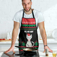 Christmas Cat Apron with Grumpy Cat in Santa Hat Holiday Lights - Wonder Print Shop