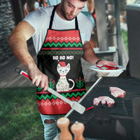 Christmas Cat Apron with Grumpy Cat in Santa Hat Holiday Lights - Wonder Print Shop