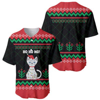 Christmas Cat Baseball Jersey with Grumpy Cat in Santa Hat Holiday Lights - Wonder Print Shop