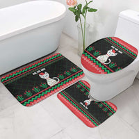 Christmas Cat Bathroom Set with Grumpy Cat in Santa Hat Holiday Lights - Wonder Print Shop