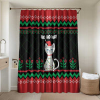 Christmas Cat Bathroom Set with Grumpy Cat in Santa Hat Holiday Lights - Wonder Print Shop