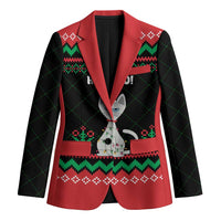 Christmas Cat Blazer with Grumpy Cat in Santa Hat Holiday Lights - Wonder Print Shop