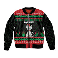 Christmas Cat Bomber Jacket with Grumpy Cat in Santa Hat Holiday Lights - Wonder Print Shop