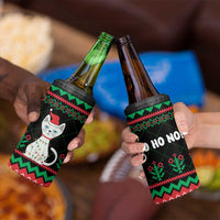 Christmas Cat 4 in 1 Can Cooler Tumbler with Grumpy Cat in Santa Hat Holiday Lights - Wonder Print Shop