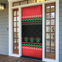 Christmas Cat Door Cover with Grumpy Cat in Santa Hat Holiday Lights - Wonder Print Shop