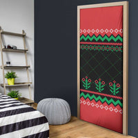 Christmas Cat Door Cover with Grumpy Cat in Santa Hat Holiday Lights - Wonder Print Shop