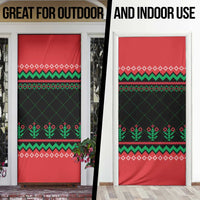 Christmas Cat Door Cover with Grumpy Cat in Santa Hat Holiday Lights - Wonder Print Shop