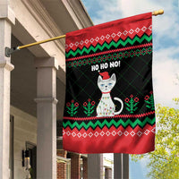 Christmas Cat Garden Flag with Grumpy Cat in Santa Hat Holiday Lights - Wonder Print Shop