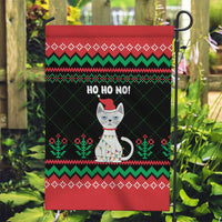 Christmas Cat Garden Flag with Grumpy Cat in Santa Hat Holiday Lights - Wonder Print Shop
