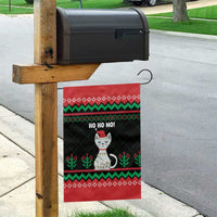 Christmas Cat Garden Flag with Grumpy Cat in Santa Hat Holiday Lights - Wonder Print Shop