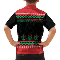 Christmas Cat Kid Hawaiian Shirt with Grumpy Cat in Santa Hat Holiday Lights - Wonder Print Shop