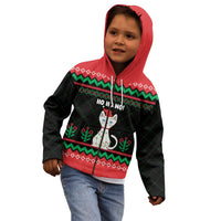 Christmas Cat Kid Hoodie with Grumpy Cat in Santa Hat Holiday Lights - Wonder Print Shop