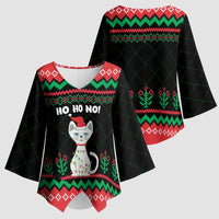 Christmas Cat Kimono Sleeve Blouse with Grumpy Cat in Santa Hat Holiday Lights - Wonder Print Shop