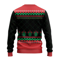 Christmas Cat Ugly Christmas Sweater with Grumpy Cat in Santa Hat Holiday Lights - Wonder Print Shop