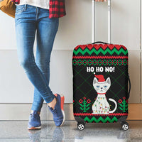 Christmas Cat Luggage Cover with Grumpy Cat in Santa Hat Holiday Lights - Wonder Print Shop