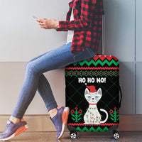 Christmas Cat Luggage Cover with Grumpy Cat in Santa Hat Holiday Lights - Wonder Print Shop