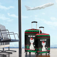 Christmas Cat Luggage Cover with Grumpy Cat in Santa Hat Holiday Lights - Wonder Print Shop