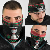 Christmas Cat Neck Gaiter with Grumpy Cat in Santa Hat Holiday Lights - Wonder Print Shop