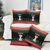 Christmas Cat Pillow Cover with Grumpy Cat in Santa Hat Holiday Lights - Wonder Print Shop