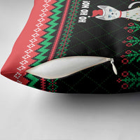 Christmas Cat Pillow Cover with Grumpy Cat in Santa Hat Holiday Lights - Wonder Print Shop