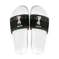 Christmas Cat Slide Sandals with Grumpy Cat in Santa Hat Holiday Lights - Wonder Print Shop