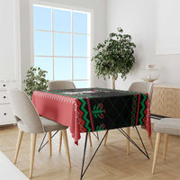 Christmas Cat Tablecloth with Grumpy Cat in Santa Hat Holiday Lights - Wonder Print Shop