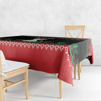 Christmas Cat Tablecloth with Grumpy Cat in Santa Hat Holiday Lights - Wonder Print Shop