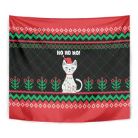 Christmas Cat Tapestry with Grumpy Cat in Santa Hat Holiday Lights - Wonder Print Shop