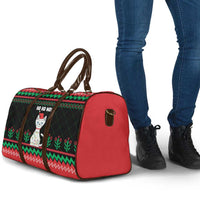 Christmas Cat Travel Bag with Grumpy Cat in Santa Hat Holiday Lights - Wonder Print Shop