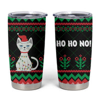 Christmas Cat Tumbler Cup with Grumpy Cat in Santa Hat Holiday Lights - Wonder Print Shop