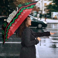 Christmas Cat Umbrella with Grumpy Cat in Santa Hat Holiday Lights - Wonder Print Shop