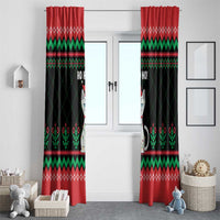 Christmas Cat Window Curtain with Grumpy Cat in Santa Hat Holiday Lights - Wonder Print Shop